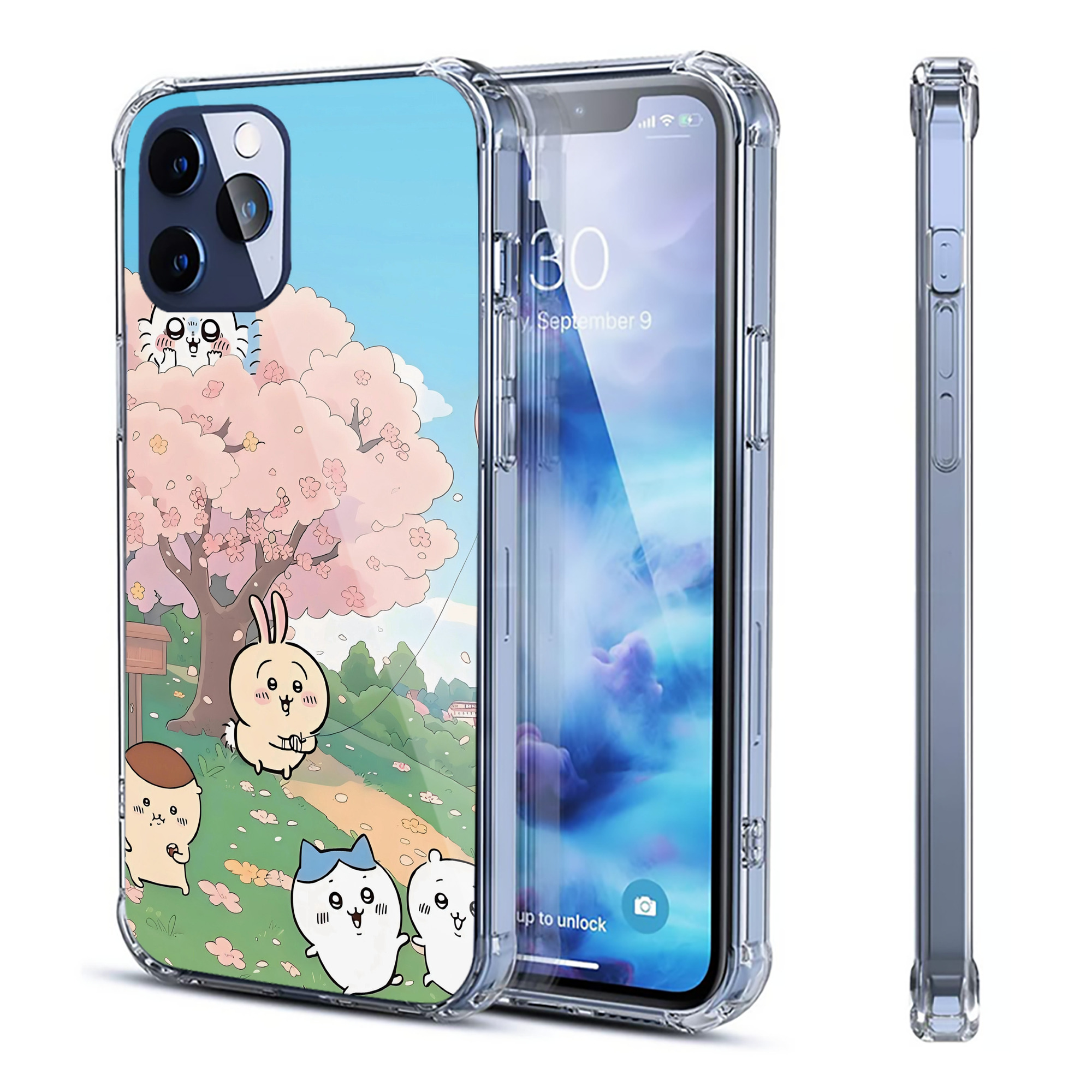（画像用） ちいかわ Chii-kawa 【iPhone 12シリーズ対応】透明スマホケース（クリアソフトケース）